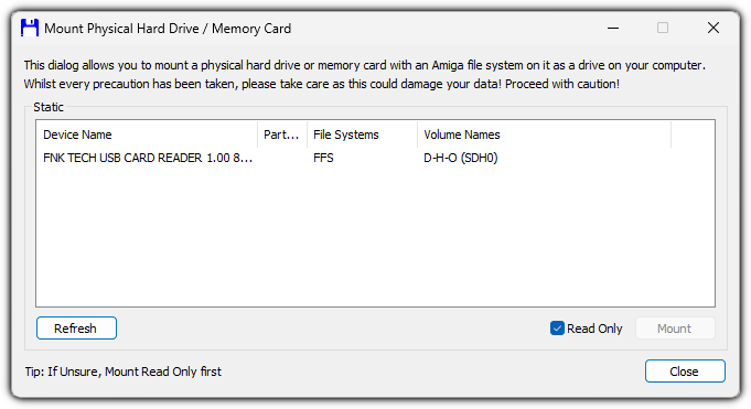 Mount Disk Dialog